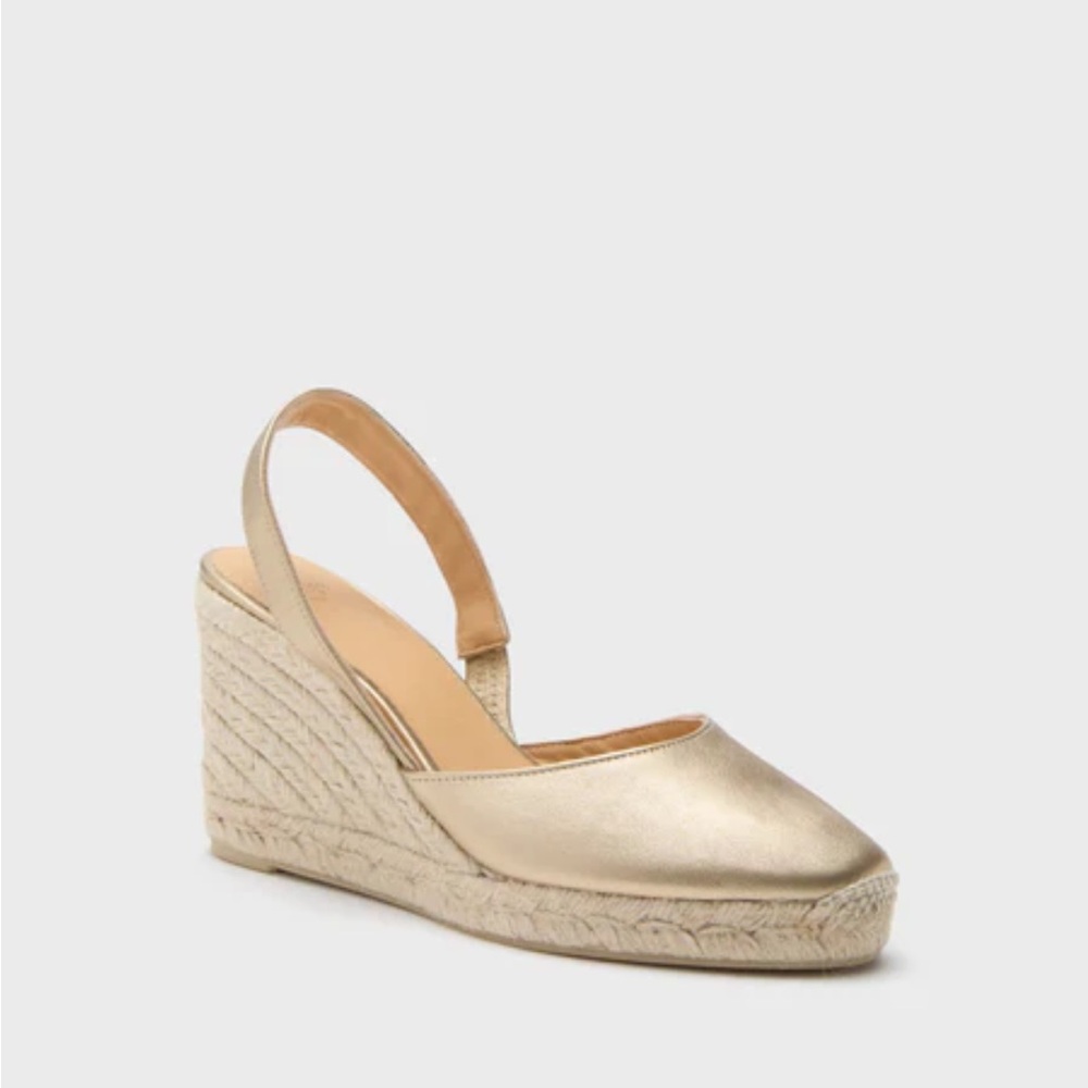 Castaner Oro Piel Carissa Gold Wedge Espadrille Sandals